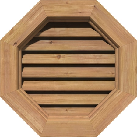 Octagonal Gable Vent Functional, Western Red Cedar Gable Vent W/ Brick Mould Face Frame, 16W X 16H